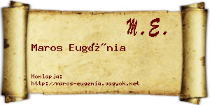 Maros Eugénia névjegykártya